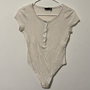 Urban Outfitters White Ribbed Bodysuit